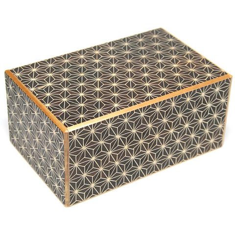 [Hemp leaf pattern] Secret box, Karakuri box, 21 + 1 time trick Black hemp