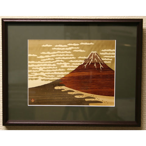 [Red Mt.Fuji] Mokuzougan, wood inlay craft (S)