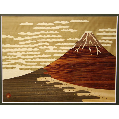 [Red Mt.Fuji] Mokuzougan, wood inlay craft (S)