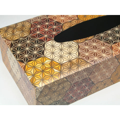 [Tortoise shell pattern] Tissue Box made of Yosegi, marquetry
