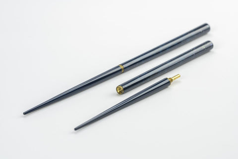 Portable chopsticks, non-slip, raden or mother-of-pearl inlay work, royal bule / royal pink